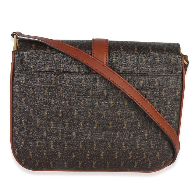 Yves Saint Laurent Brown Canvas Le Monogramme Small Sac Besace Shoulder Bag For Sale - Image 4 of 9