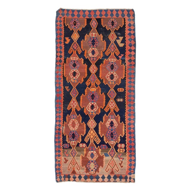 Textile Vintage Turkish Kilim Rug For Sale - Image 7 of 7