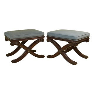 Pair of MCM X Benches For Sale