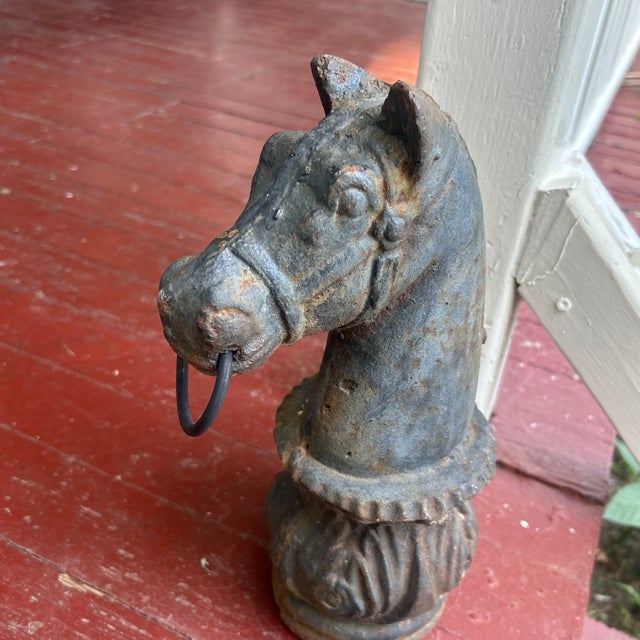 Circa 1890-1910; made of cast iron, extremely heavy; measures 6”x8”x13”; great patina with much of the original black...