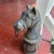 Circa 1890-1910; made of cast iron, extremely heavy; measures 6”x8”x13”; great patina with much of the original black...