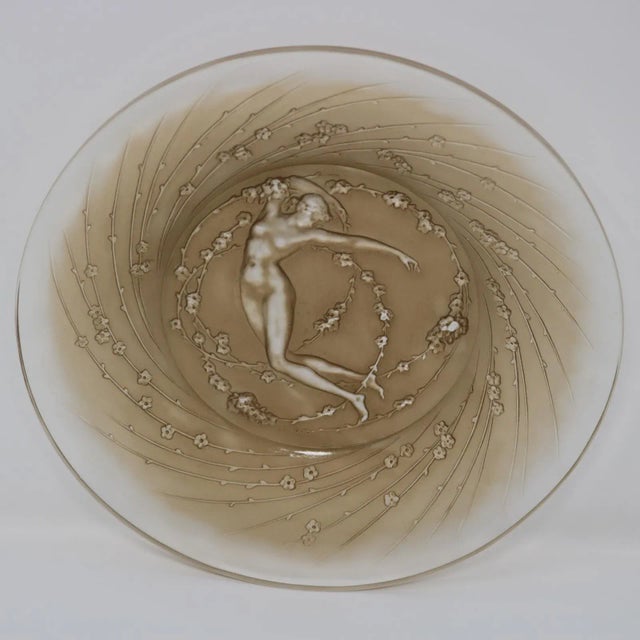 Rene Lalique Glass 'Une Figurine Et Fleurs' Plate For Sale - Image 9 of 9