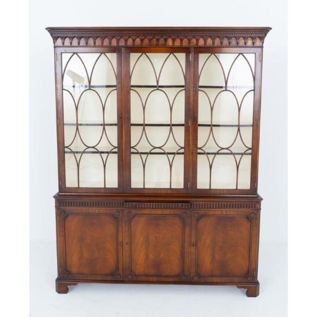 Wood Hepplewhite Revival Mahogany Bookcase, 1920s For Sale - Image 7 of 7