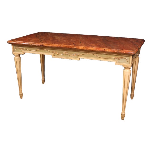 20th Century Louis XVI Lacquered and Painted Table, 1950s For Sale