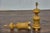 A pair of French Baroque Revival 19th century giltwood fragments made into modern table lamps wired for the USA. Infuse a...