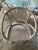 White Vintage Rattan Dining Set, White Bamboo Boho Table With Glass Top For Sale - Image 8 of 12