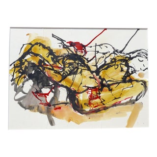 "Models in Motion" Contemporary Abstract Ink Drawing by Martha Holden For Sale