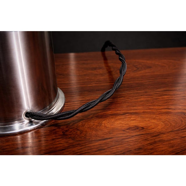 Metal 1950s Rewired Brazilian Modern Chrome Table Lamp by Dominici For Sale - Image 7 of 15