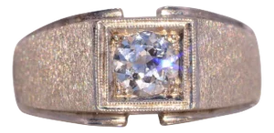 The Talk: Mid Century Natural Diamond Ring in White Gold