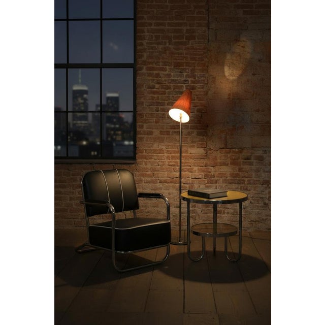 1940s Bauhaus Floor Lamp in Tubular Chrome-Plated Steel, Czech, 1940s For Sale - Image 5 of 14