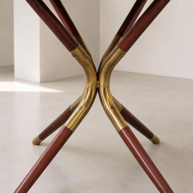 Mid-Century Modern Brass Wood Coffee Table by Cesare Lacca, Italy, 1950s For Sale - Image 5 of 8