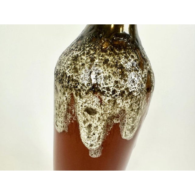 Mid-Century Modern Large Mid-Century Modern German Fat Lava Ceramic Bottle, 1960s For Sale - Image 3 of 6