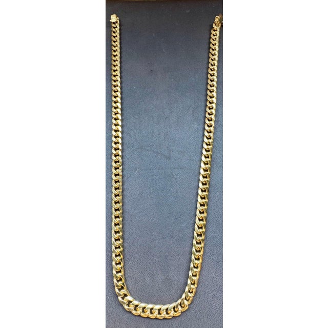 Contemporary Vintage 14 Karat Yellow Gold 54.7 Gm Miami Cuban Link Italian Chain Unisex, 24" For Sale - Image 3 of 18