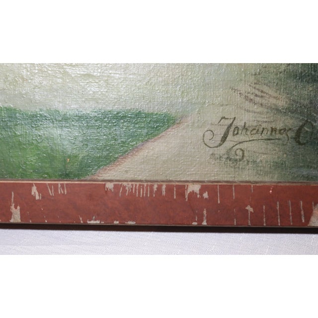 Antique 19th Century Johannes Olsen Folk Art Town School Figural Oil Painting For Sale In New York - Image 6 of 12