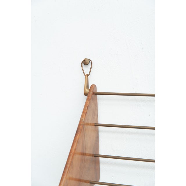 Mid-Century Modern Wall-Mounted Bookcase in Walnut by Carl Auböck, 1950s For Sale - Image 3 of 15