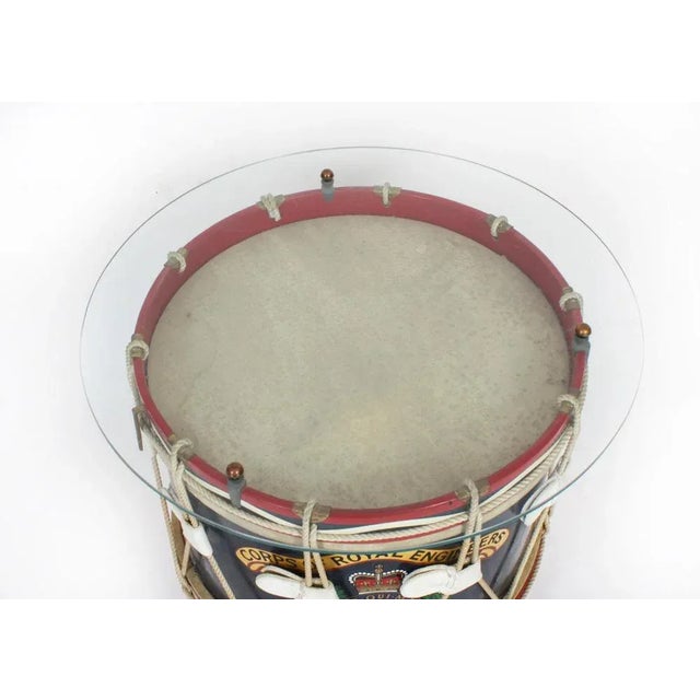 20th Century Military Drum Coffee Occasional Table of the Royal Engineers For Sale - Image 6 of 11
