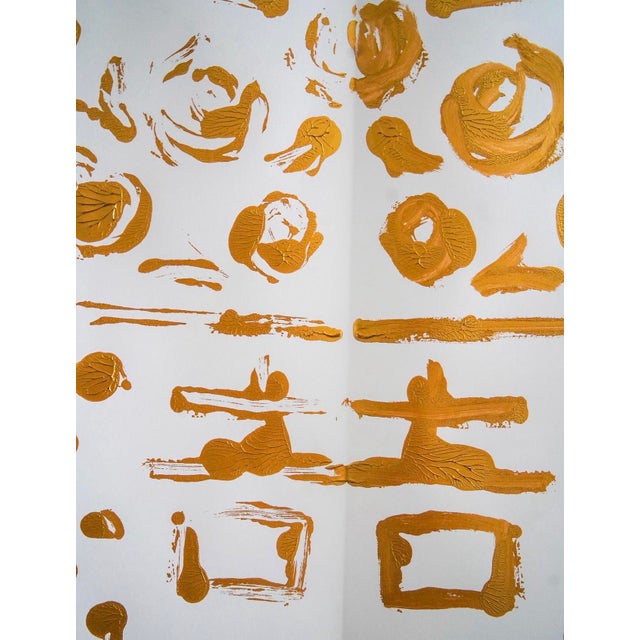 Contemporary Contemporary Double Happiness Ginger Jar Rorschach Painting by Dorothy Collier - Gold on White Paper I For Sale - Image 3 of 3