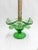 Vintage Fenton Dolphin Green Uranium Glass Two Handled Crimped Bowl For Sale - Image 11 of 11