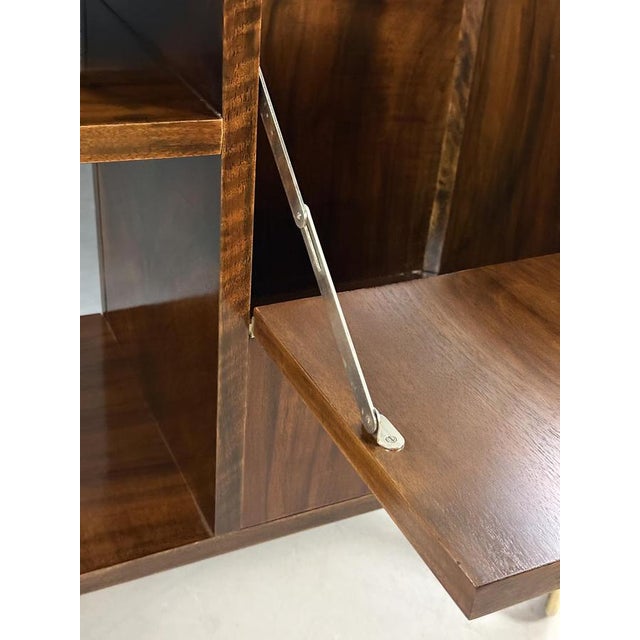 Wood Art Deco Walnut Serving Bar Cart from Bohemia, 1930s For Sale - Image 7 of 10