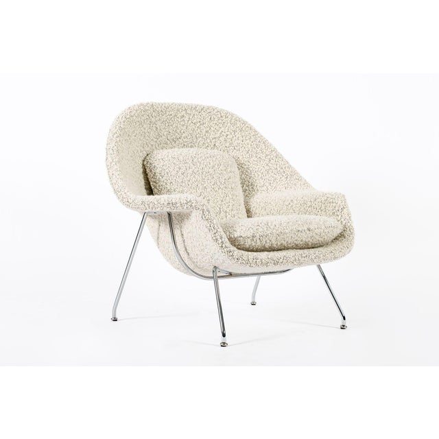 Early Restored Mid Century Ivory Wool Womb Chair by Saarinen for Knoll, Multiples/Custom Avail For Sale - Image 11 of 18