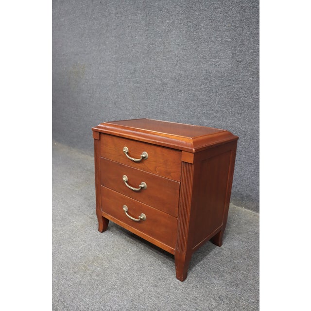 Ethan Allen Ethan Allen Maison Collection Solid Cherry 3-Drawer Nightstand For Sale - Image 4 of 10