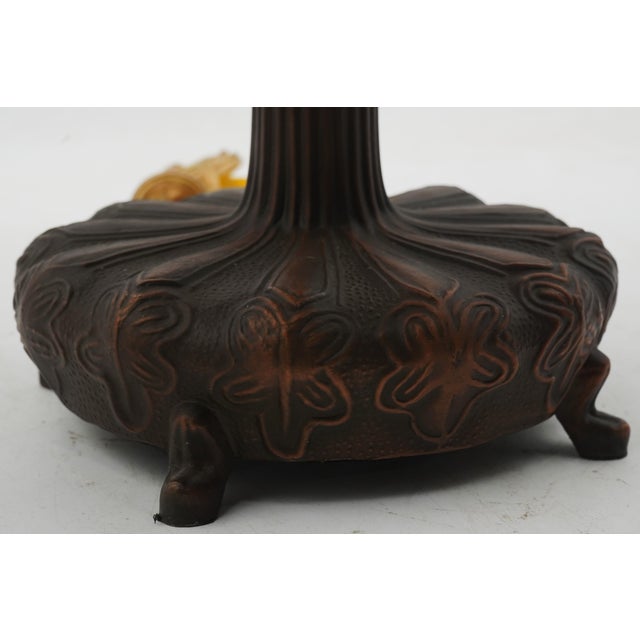1980s 1980s Dale Tiffany Inc Stained Leaded Glass Lamp For Sale - Image 5 of 14