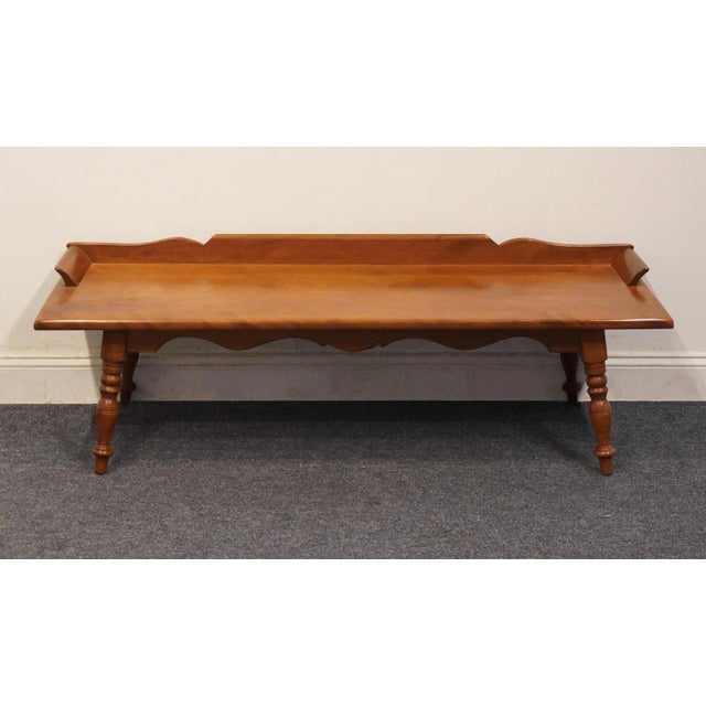 American Temple Stuart Solid Hard Rock Maple Colonial Early American 58" Accent Coffee Table For Sale - Image 3 of 9