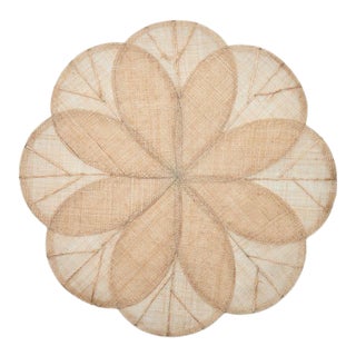 Sinamay Flower Placemats, Natural, Set of 4 For Sale