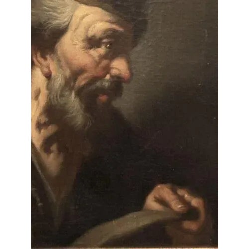 Old Master Flemish Antwerp School Elder Bearded Scholar Portrait Oil on Canvas. Professionally cleaned early 21st Century....