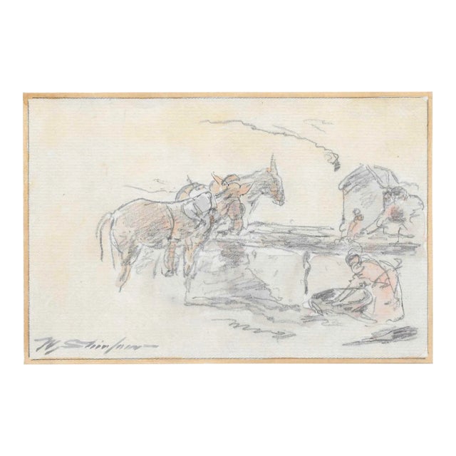 Antique Walter Shirlaw Spanish Painting For Sale