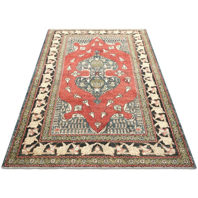 1960s Turkish Oushak Rug For Sale In Los Angeles - Image 6 of 6