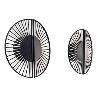 Black and White Murano Glass Wall Lights, 1980s, Set of 2 For Sale