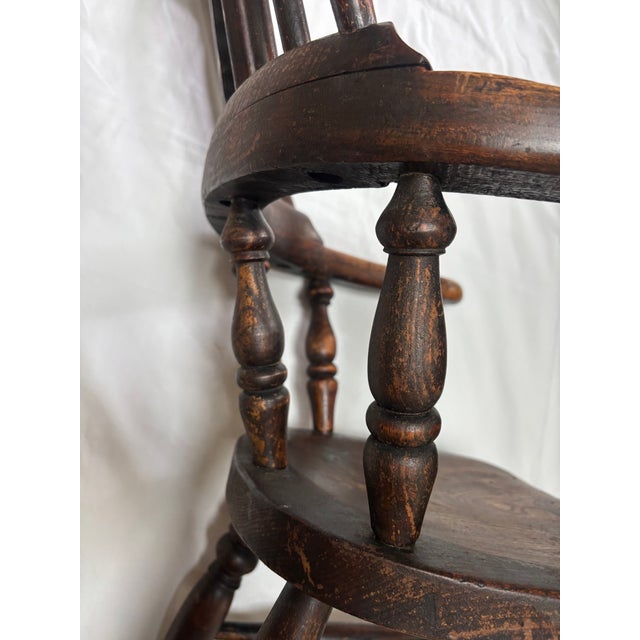 Brown English Elm Child's Windsor Chair, 19th Century For Sale - Image 8 of 15