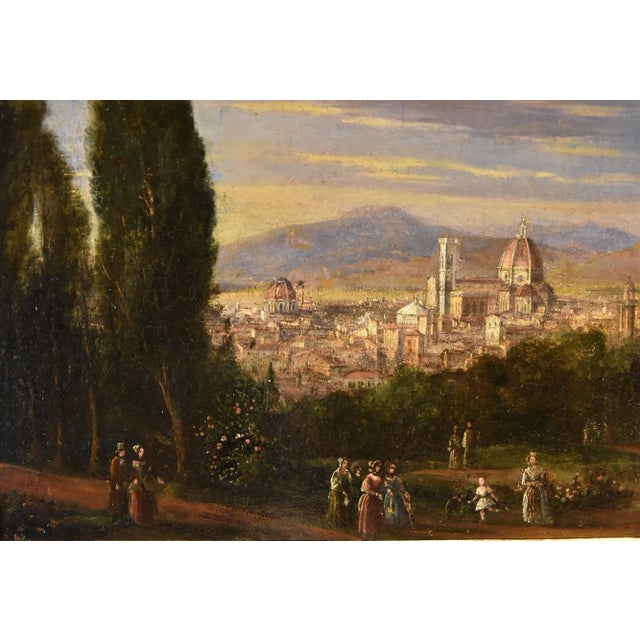 Tuscan School Artist, Landscape View of Florence, 1790, Oil on Canvas, Framed For Sale - Image 4 of 12
