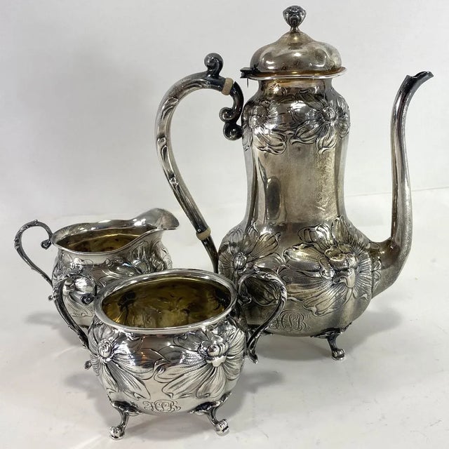 GORHAM。DOLLAR STEAMSHIP LINES。 食器、ボウル。骨董 Antique Gorham Sterling Silver Sugar Bowl with Lid and
