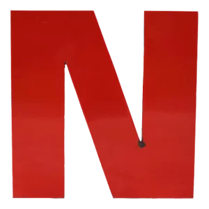 Circa 1950s Porcelain Red Letter N
