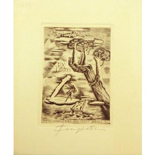 Michel Fingesten, Ex Libris Gigi Raimondo, Etching, 1930s For Sale