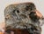 Striking vintage natural burl/root wood abstract sculpture mounted on a substantial live-edge wood slab base. This one-of-...