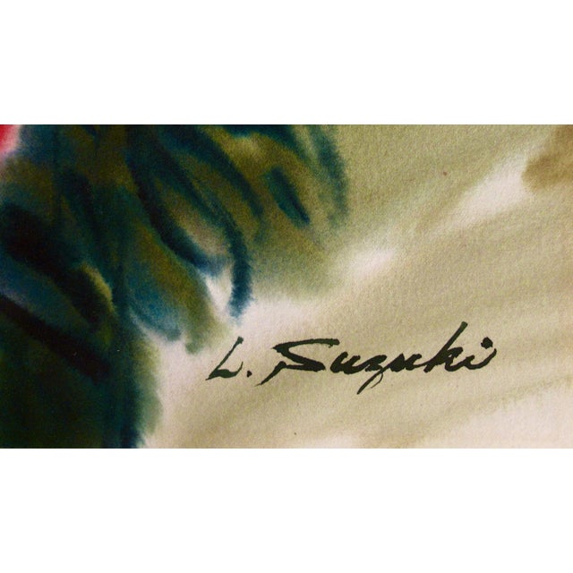 Impressionist Lewis Suzuki Still Life With Flowers Circa 1960 Painting For Sale - Image 3 of 3