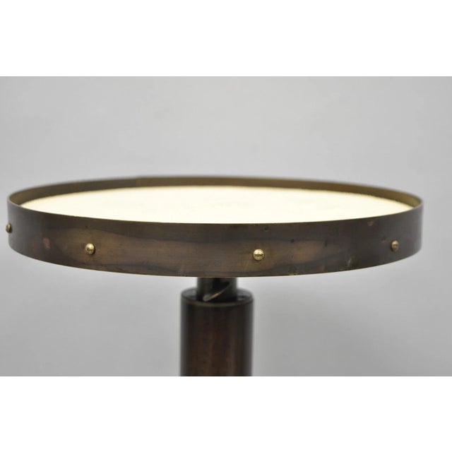 Small Contemporary Industrial Style Round Accent Drinks Candle Stand Side Table For Sale - Image 12 of 15