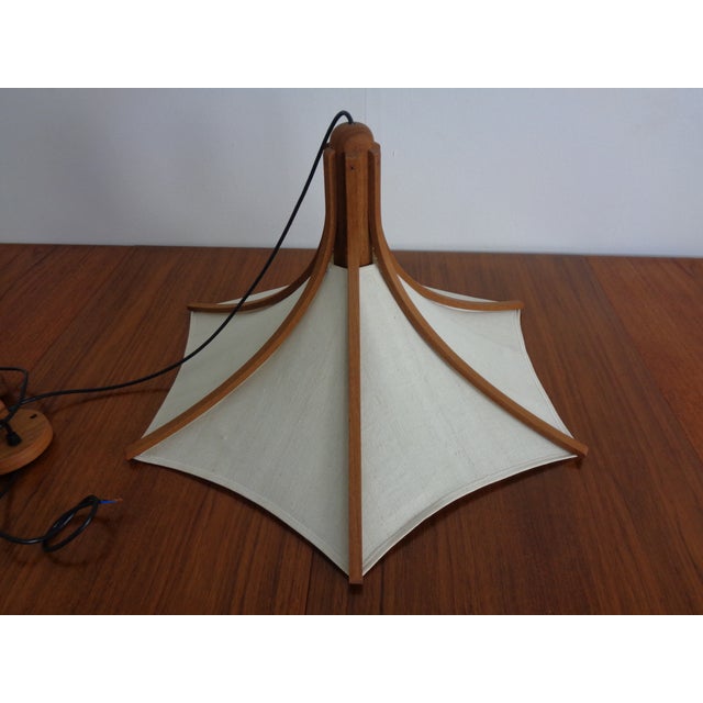 Wood Adjustable Counterweight Pendant Lamp in Teak from Domus, Germany, 1960s For Sale - Image 7 of 15