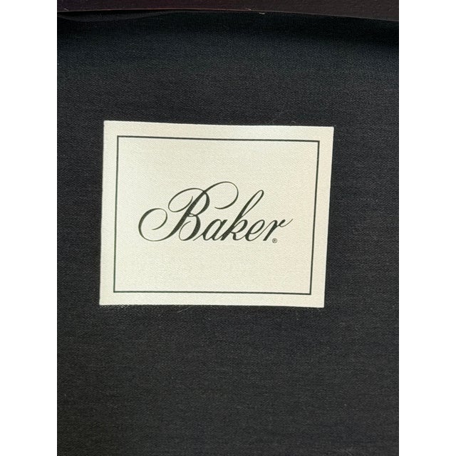 Brown Barbara Barry for Baker Medallion Back Armchair in Light Textured Upholstery For Sale - Image 8 of 8