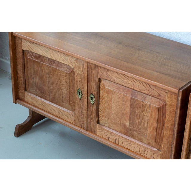 Brutalist Oak Wall Unit by Henning Kjærnulf, 1970s, Set of 6 For Sale - Image 14 of 18