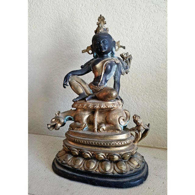19th Century Nepalese Bronze Lokeshvara (Padmapani) on Chimera For Sale - Image 9 of 12