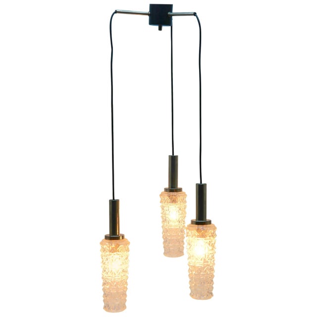 Mid-Century Chrome Pendant with Three Lamps For Sale - Image 13 of 13