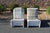 Lloyd Loom White Wicker Ottomans With Green Plaid Cushions—A Pair For Sale - Image 14 of 18