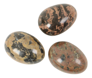 Large Marble Natural Stone Decorative Eggs, 1980s, Set of 3