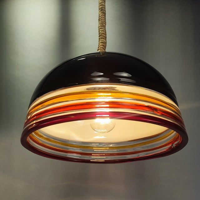 Murano Glass Pendants by Roberto Pamio and Renato Toso for Leucos, Set of 2 For Sale - Image 3 of 10