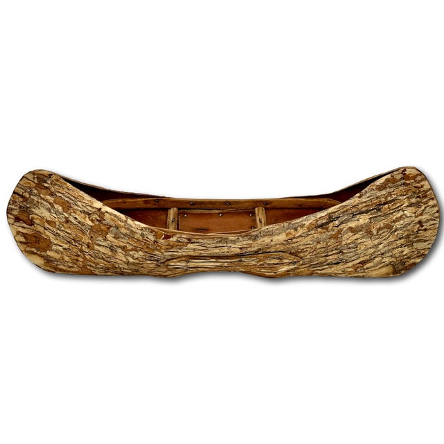 This is an Exceptionally Antique Hand Made Northeastern Region Native American Indian Bark Canoe Model. Circa Approx....