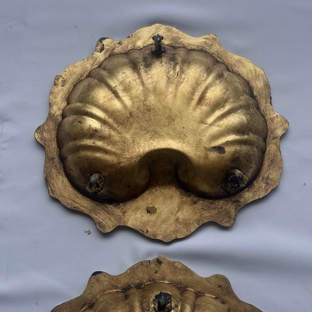 Mid 20th Century Hollywood Regency Faux Tortoiseshell & Gold Leaf Clamshell Bowls - A Pair Newly Painted For Sale - Image 12 of 12